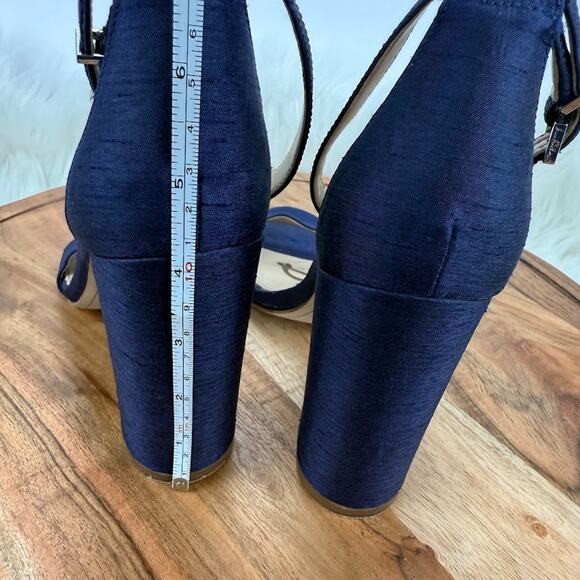 Sam Edelman Yaro Block Heel Sandal Womens 8 M Blue Suede Open Toe Ankle Strap - Picture 5 of 10